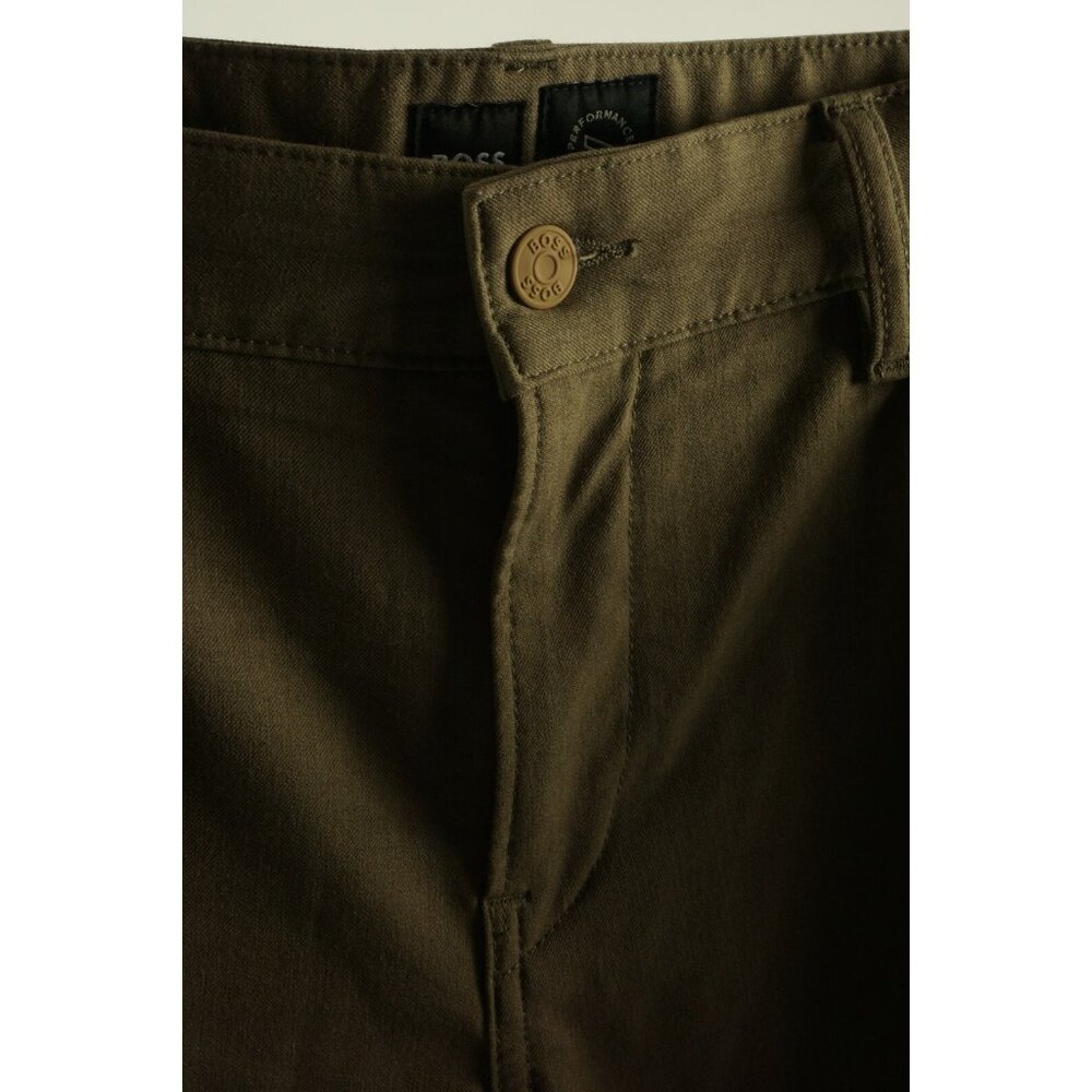 Hugo Boss Delaware Crop Performance Slim Fit Men's 38 x 32 Brown 5 Pocket Pants - Picture 5 of 11